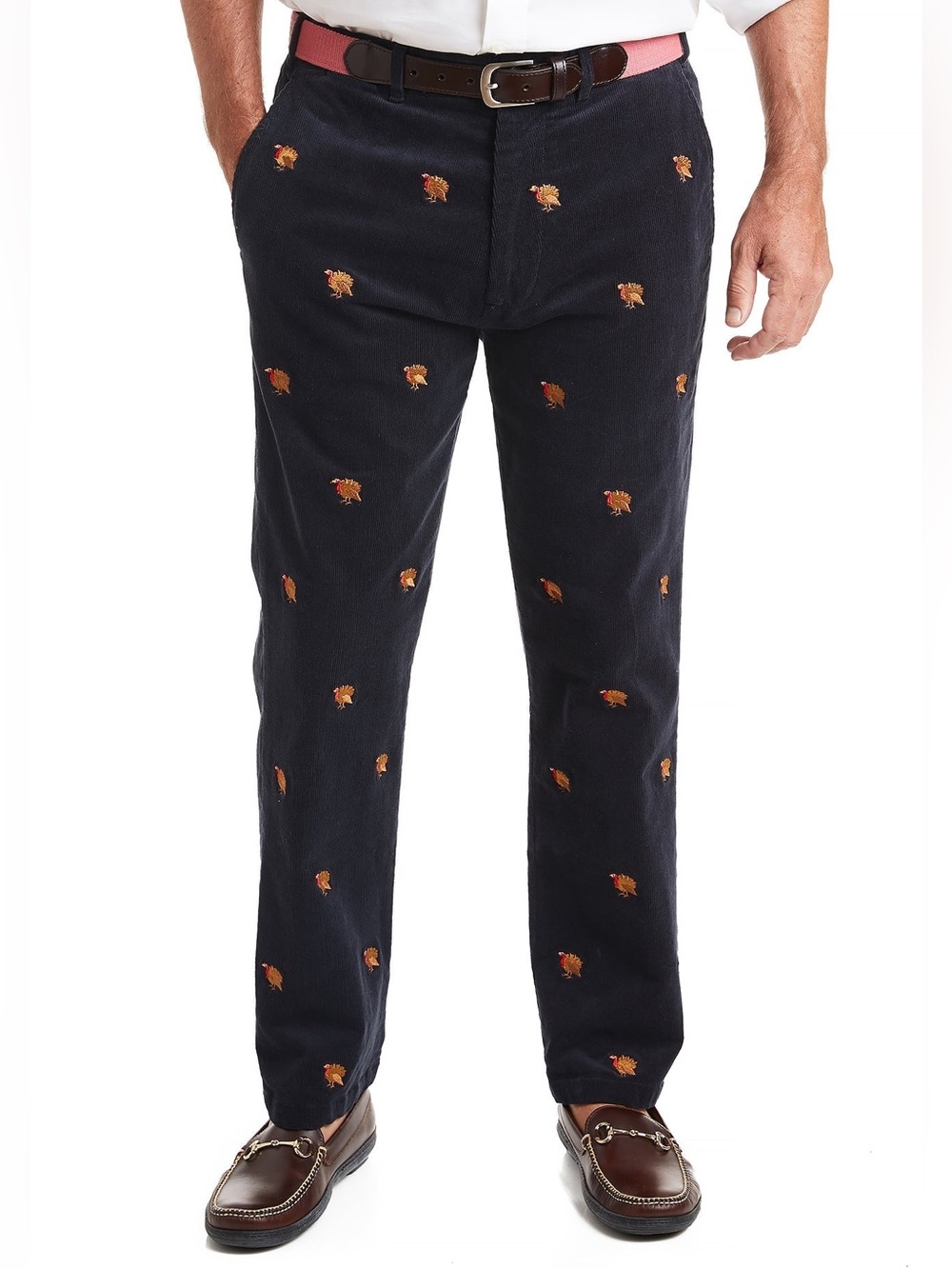Castaway Nantucket Island Lion Embroidered Navy Blue Corduroy Pants Size 36